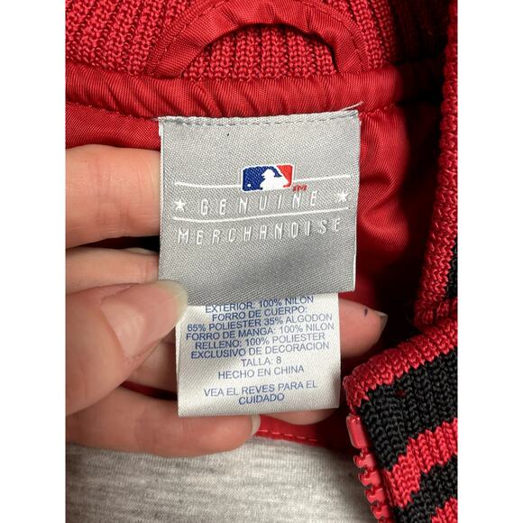 MLB General Merchandise Arizona DiamondBacks Full Zip Varsity Jacker Red Kids 8 - Picture 9 of 12